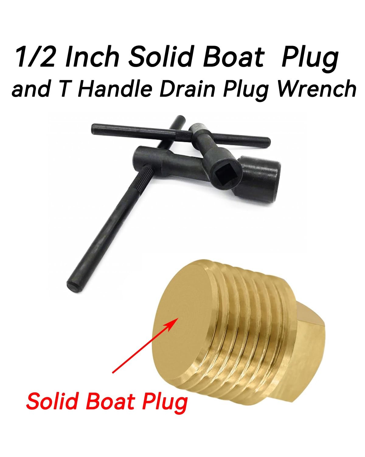 Solid Boat Plug 1/2 Inch Drain Plugs with T Handle Wrench Tool Kit for Most …