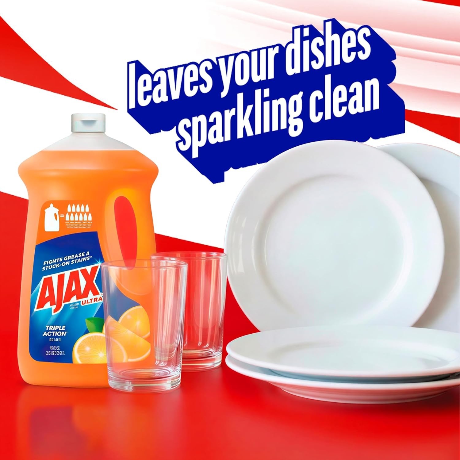 Ultra Liquid Dish Soap Orange Scent, Triple Action, 90 fl oz Bottle