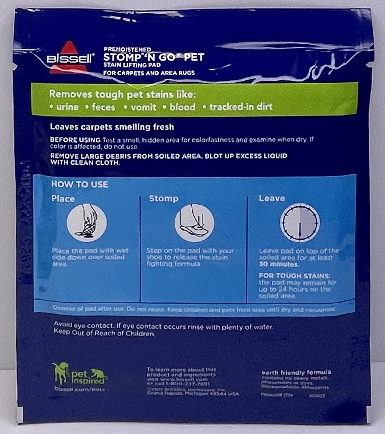 Bissell Stomp ‘n Go Pet Stain Lifting Pad OXY 5 Pack New Sealed