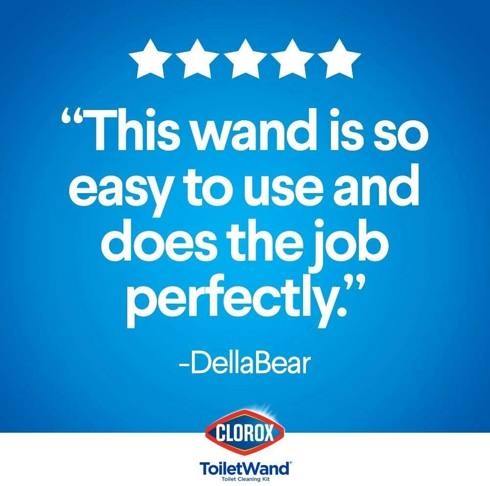 CLOROX 3-IN-1 Toilet Cleaning STARTER KIT ~ WAND + CADDY + 6 SCRUBBING PADS