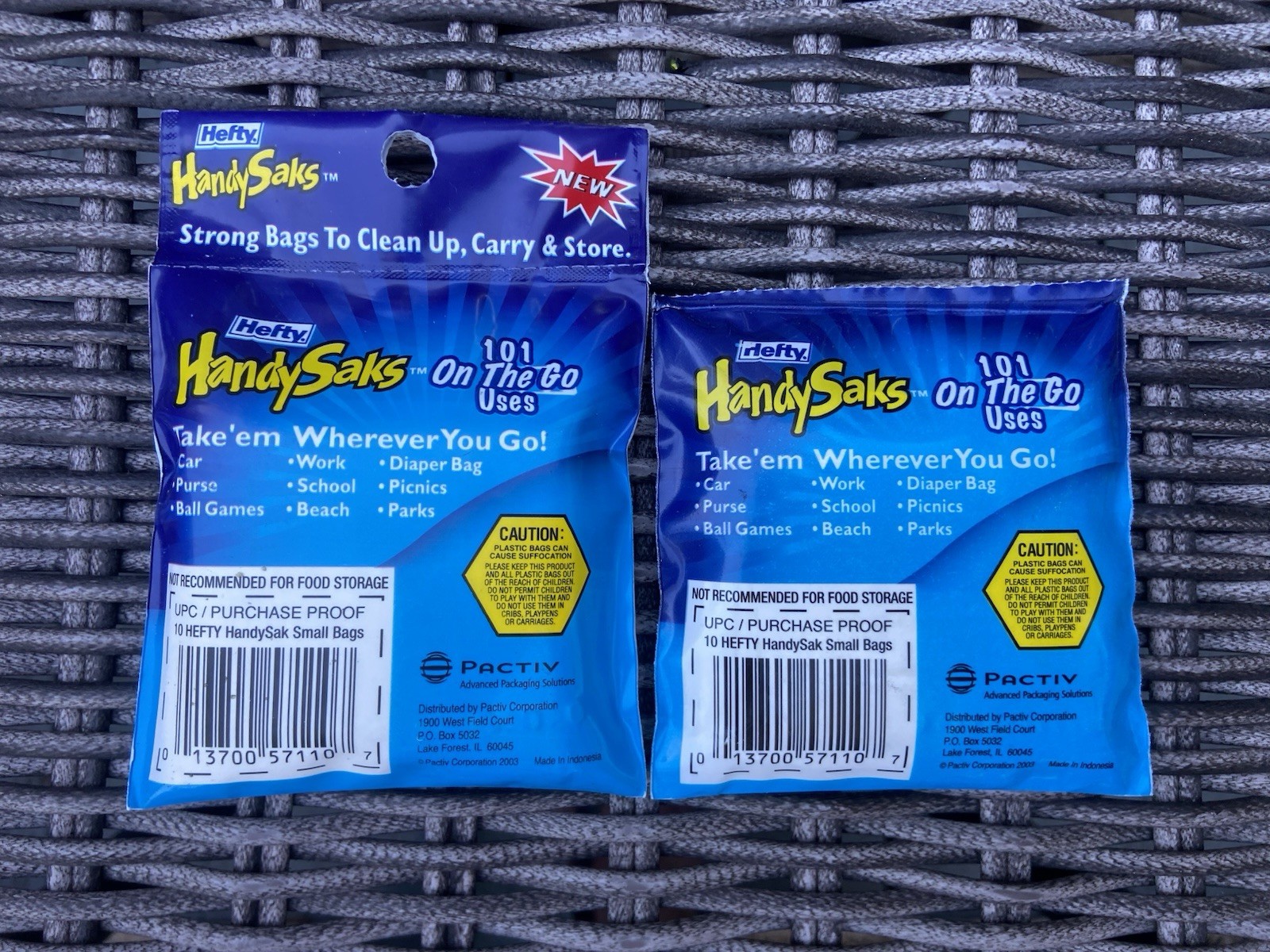 Open Hefty Handy Saks HandySaks Small Bags Plastic On The Go Vintage 2003 Used