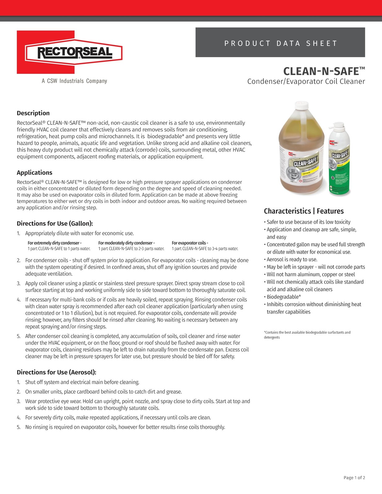 83780 20ounce Aerosol Cleannsafe Coil Cleaner