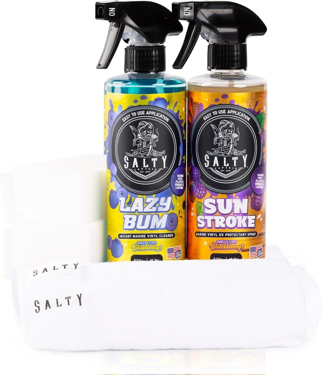 Salty Captain Sweet Seats Kit – Boat Upholstery Cleaner and Protectant Kit wi…