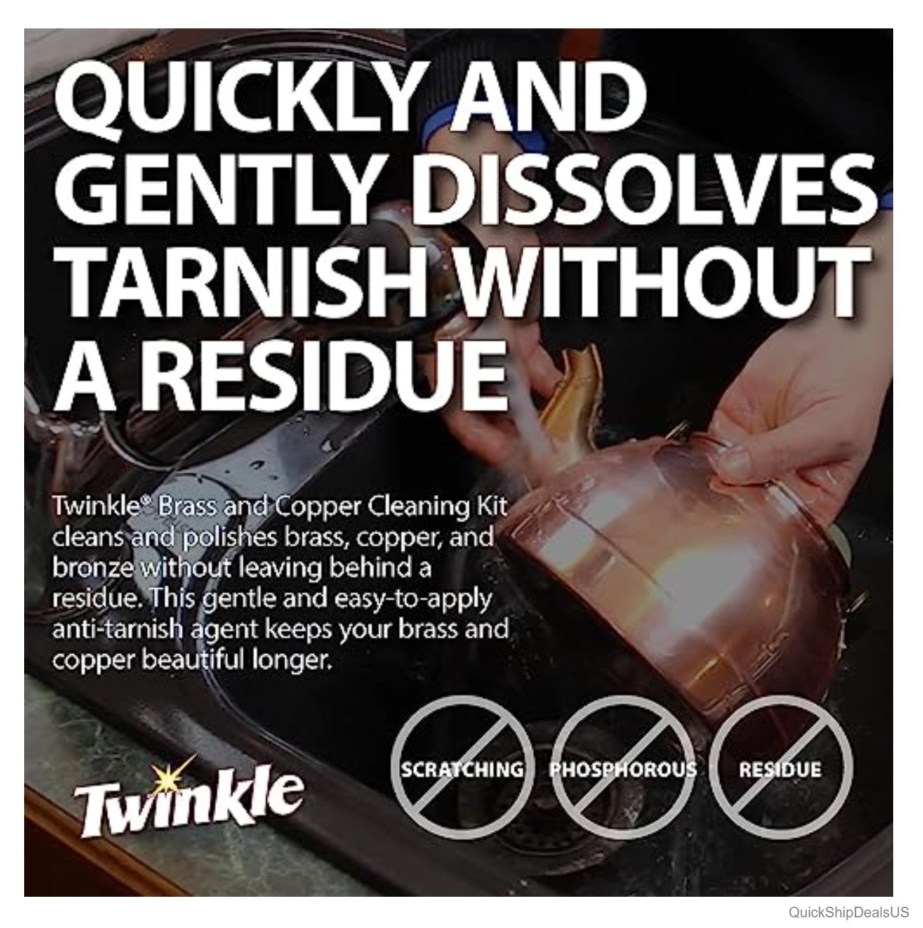 Metal Cleaning Kit Brass Copper Polish 1.12 Lb High Shine Restorer