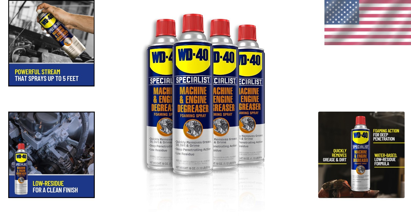 Deep Cleaning Foaming Degreaser Spray, 18 oz (4-Pack)