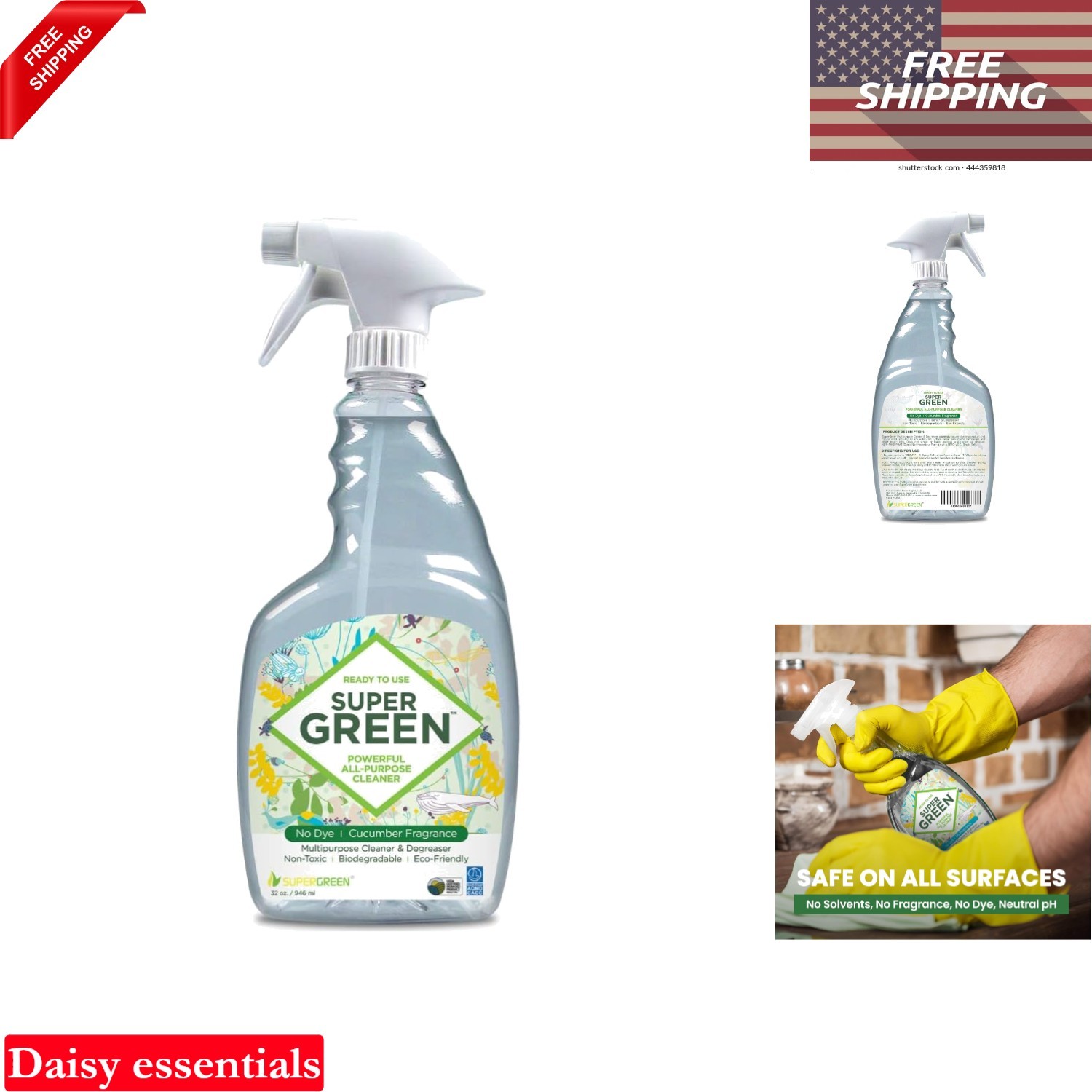 All-Purpose -Based Cleaner Degreaser 32oz Cucumber Scent Non-Toxic Stall-Free…