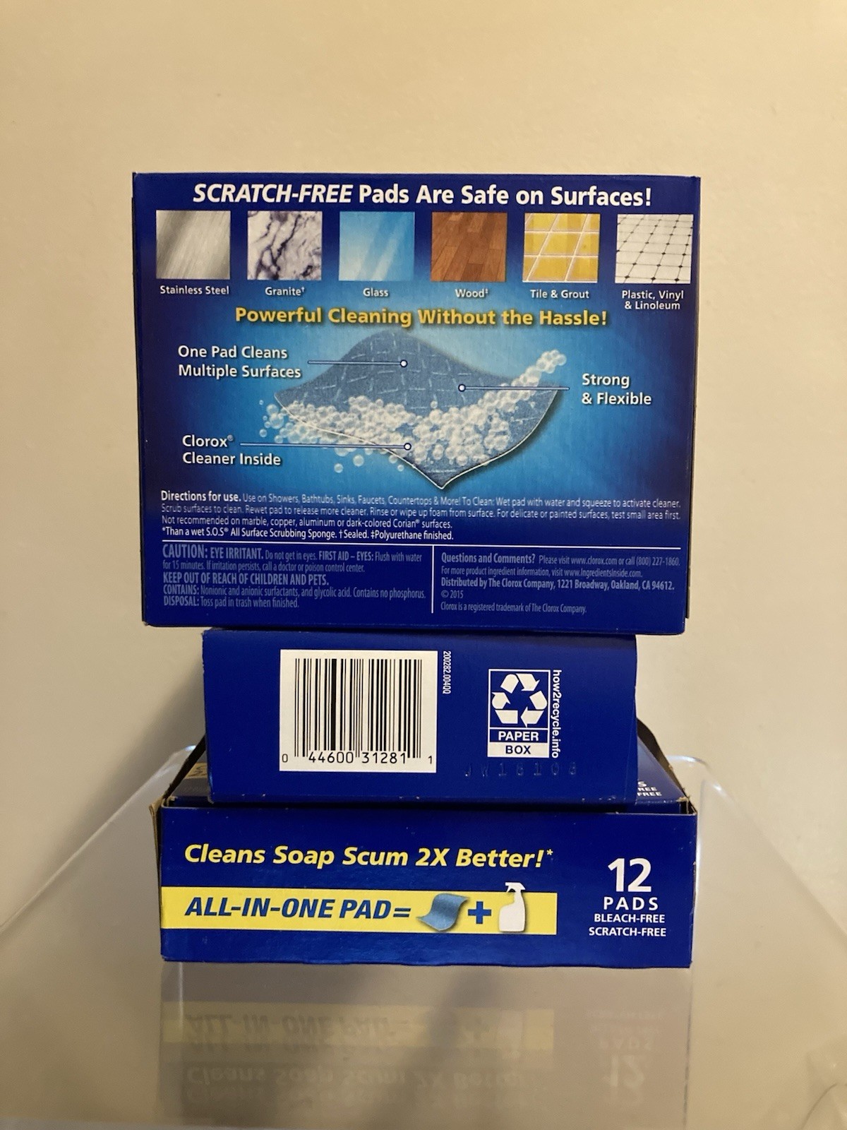 6 Clorox Scrub Singles Pre-Loaded 12 Pads Bathroom Cleaner Rain Clean Scent 72ct