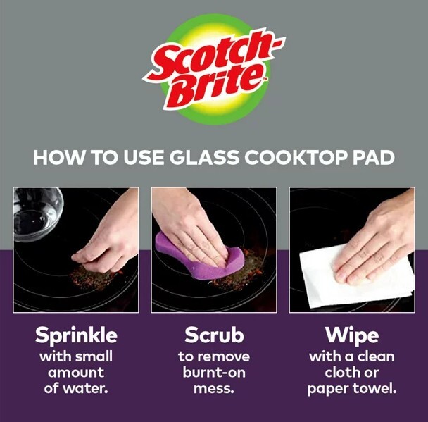 Scotch-Brite Glass Cooktop Pads, Great for Glass Stovetops 2 Pads