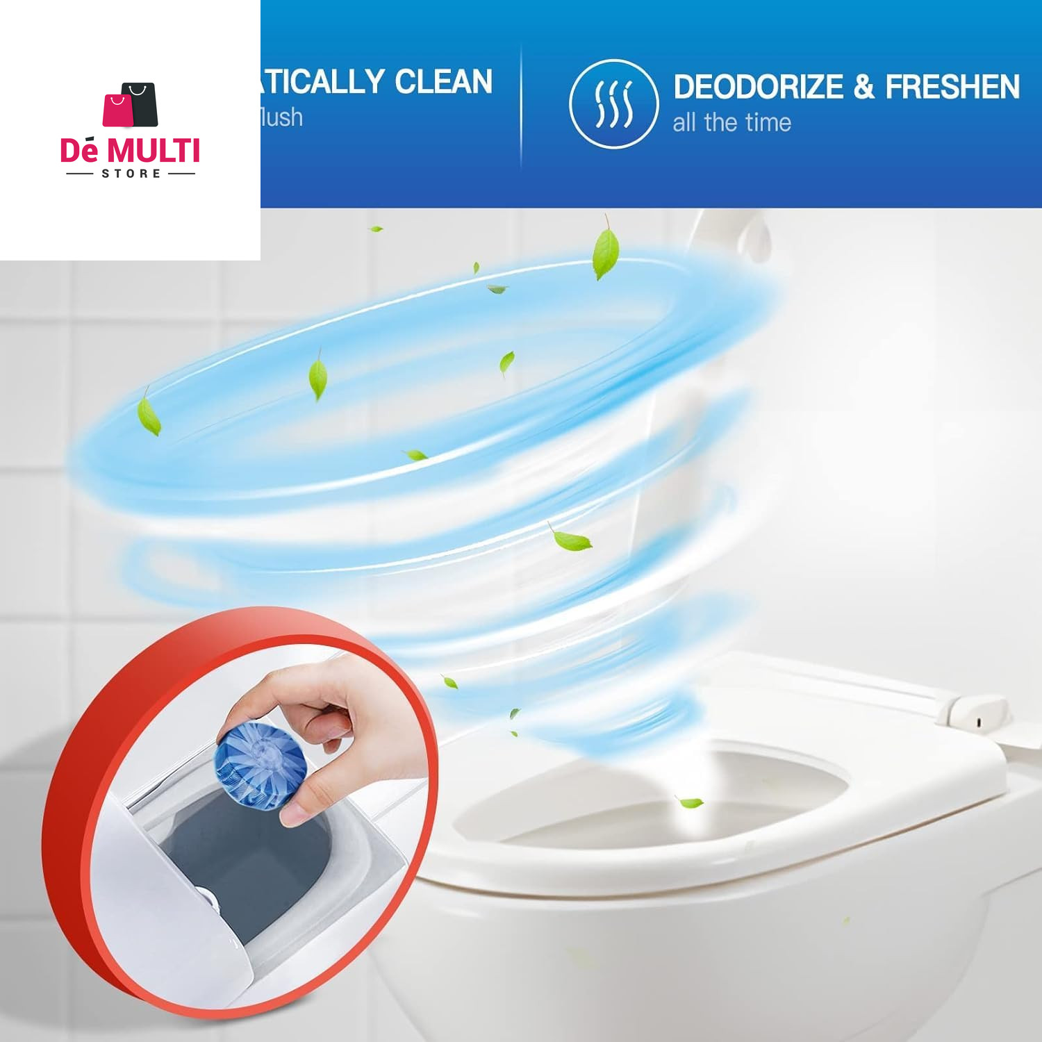 Automatic Toilet Bowl Cleaner Tablets, Bathroom Toilet Tank Cleaner (12 PACK), V