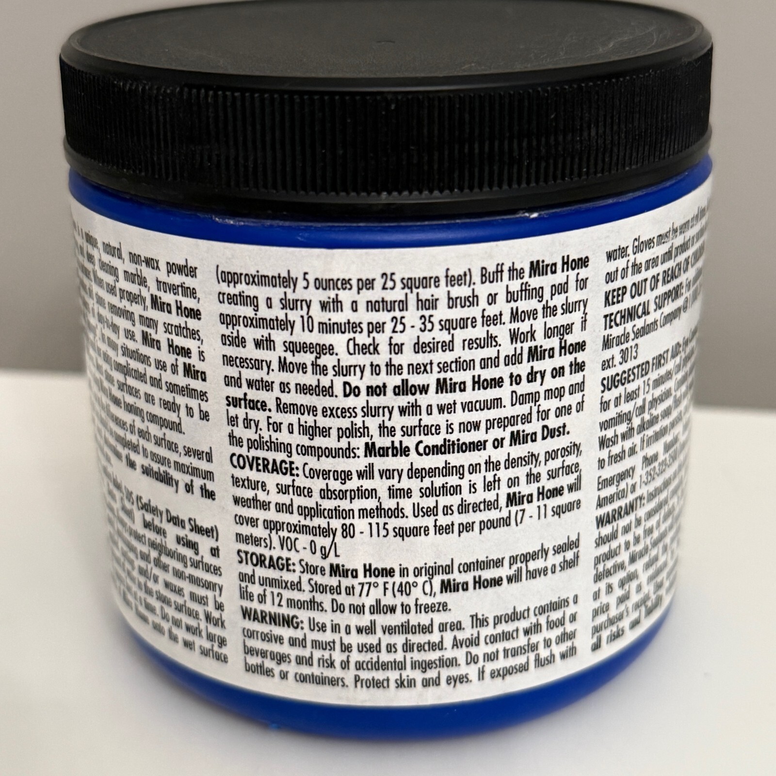 MIRACLE SEALANTS MIRA HONE RESTORATION COMPOUND 1LB FOR NATURAL STONE SURFACES