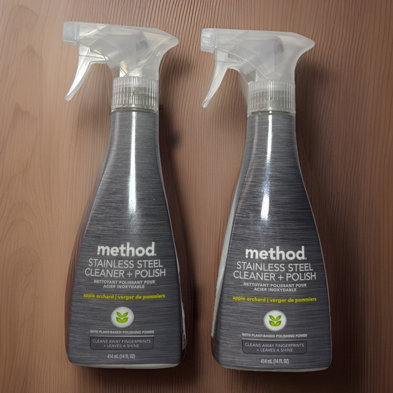 Method Stainless Steel Cleaner + Polish Apple Orchard. Plant Based 2 PK-14 oz ea