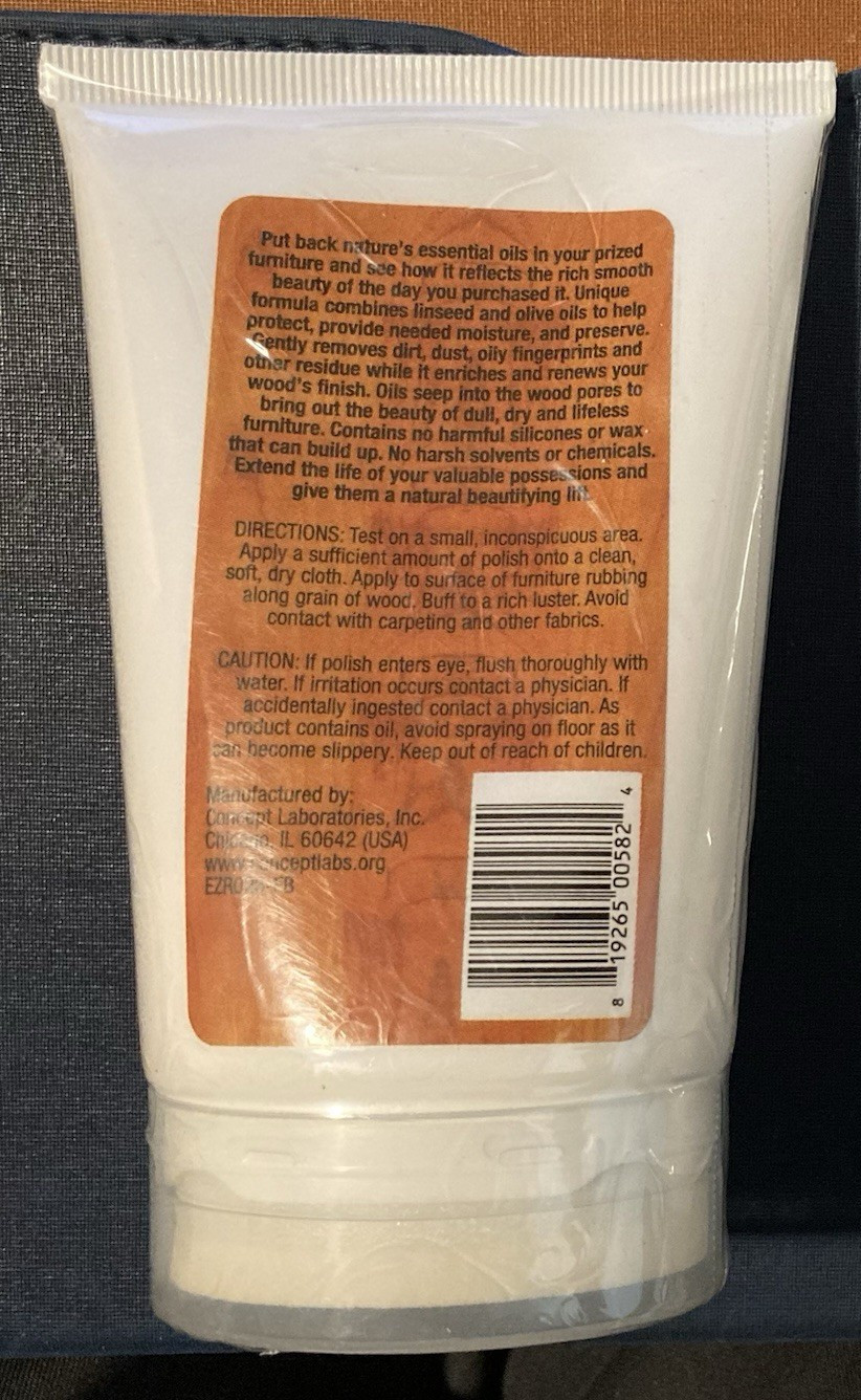 NEW SEALED EZR MIRACLE FURNITURE POLISH 3 FLUID OUNCE TUBE E Z R
