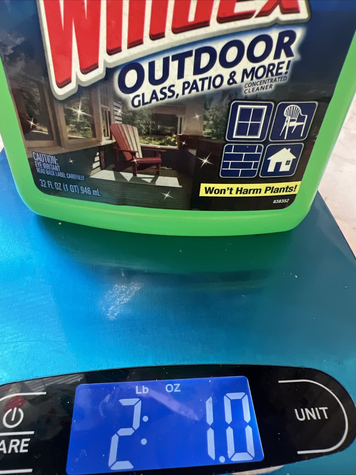 2 Windex Outdoor Window Glass & Patio Multi-Surface Concentrated Cleaner