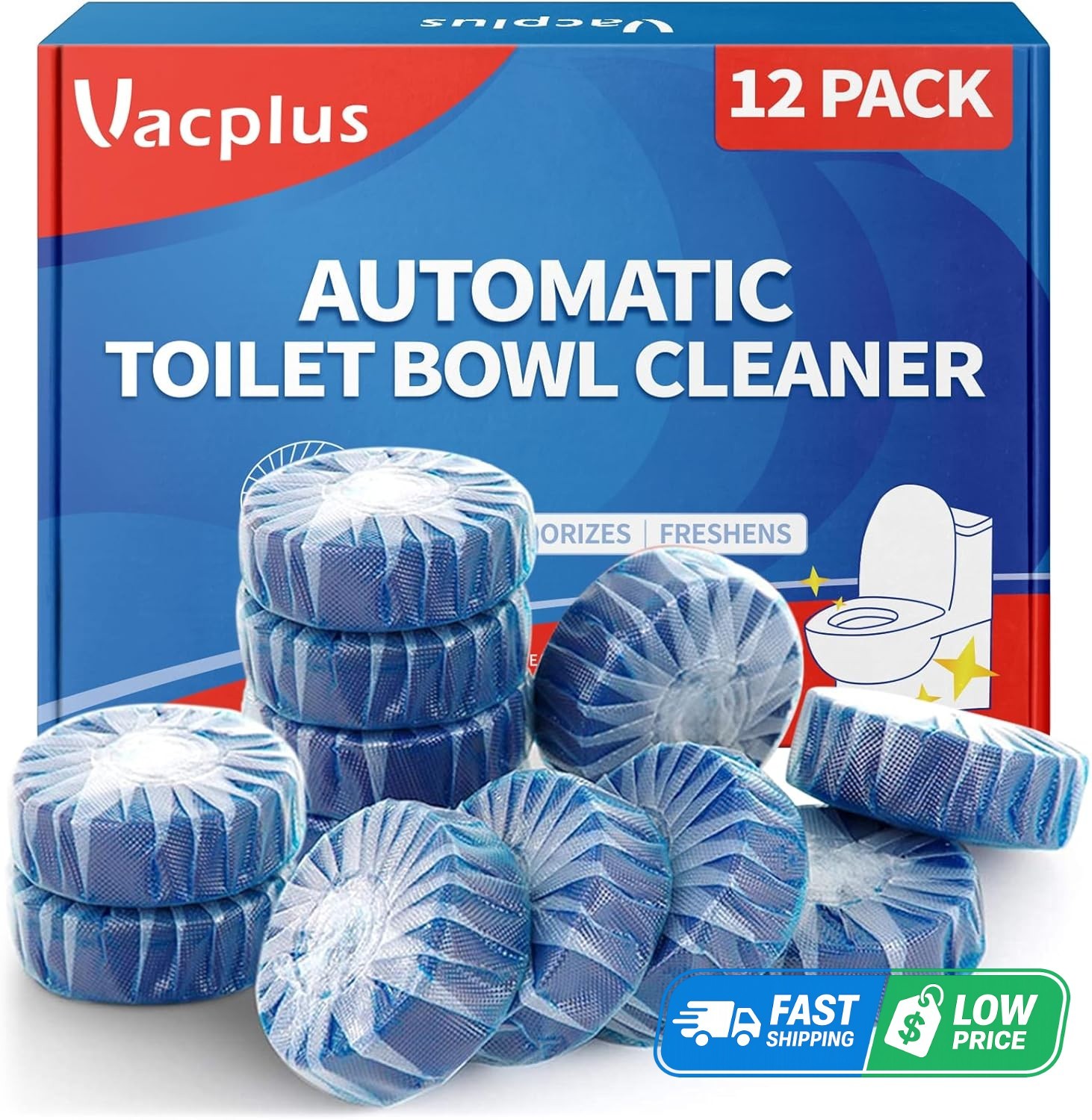Automatic Toilet Bowl Cleaner Tablets, Drop-In Tank Cleaner for Bathroom