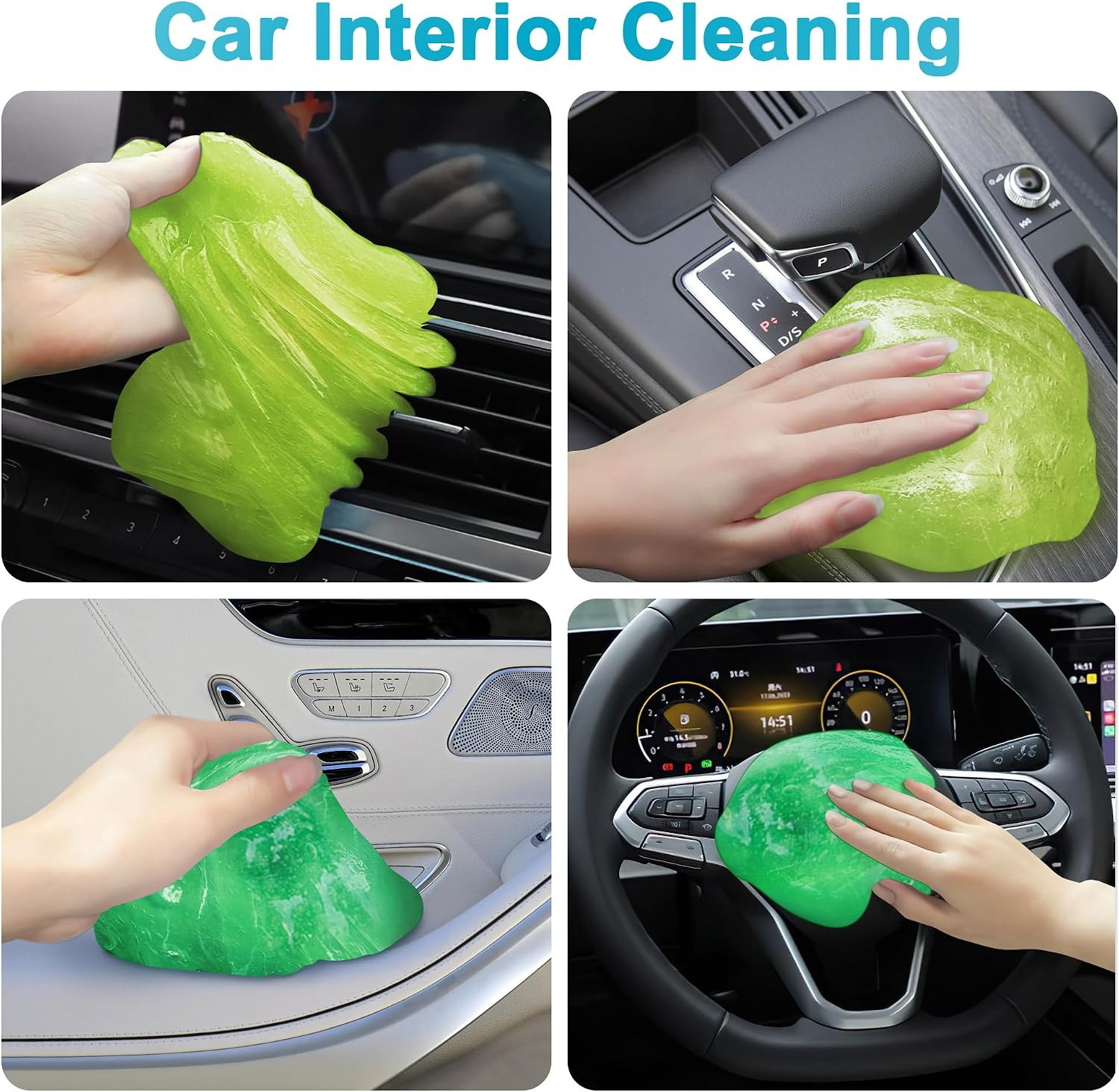 Car Cleaning Gels, 4-Pack Universal Auto Detailing Tools Car Interior Cleaner Pu
