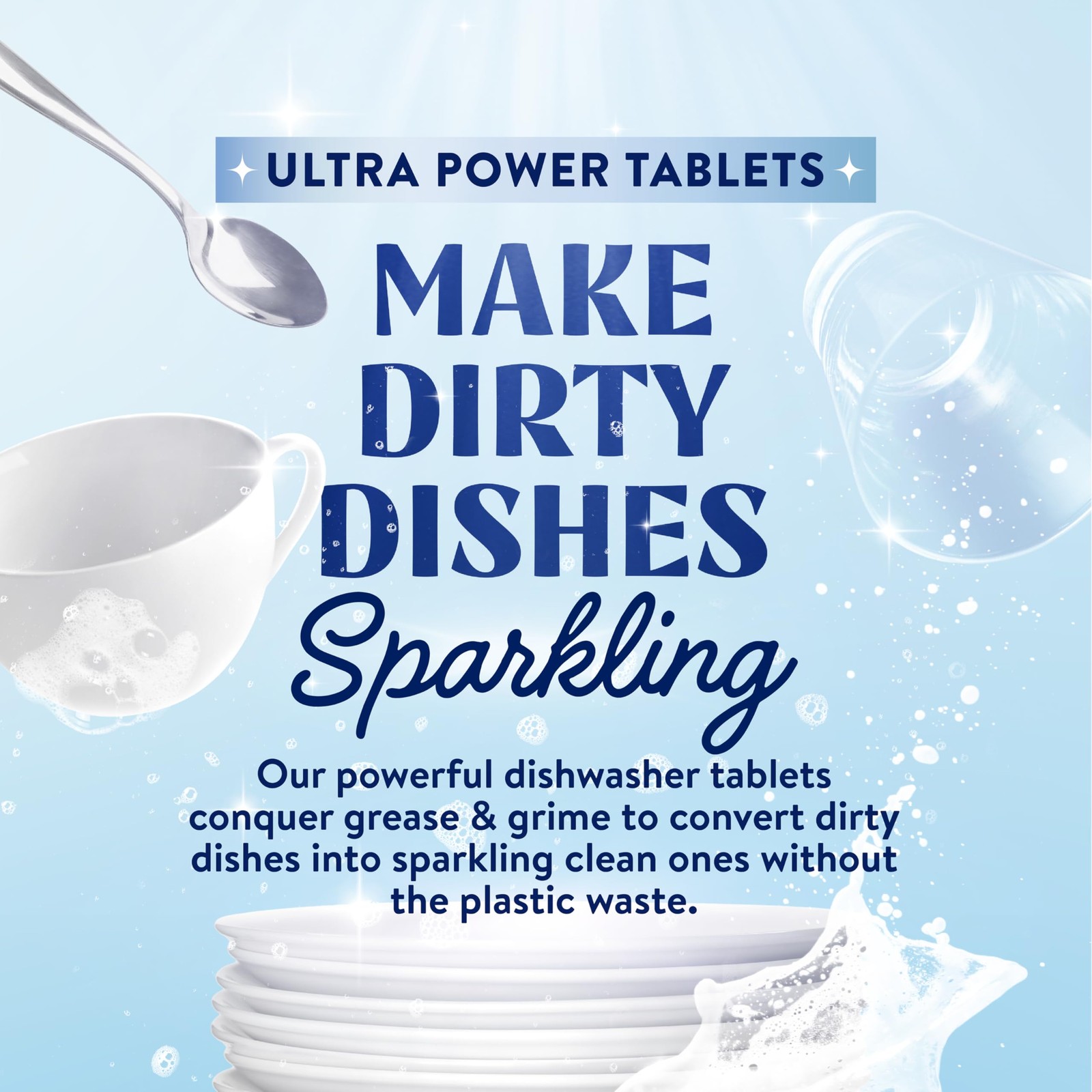 Ultra Power Dishwasher Detergent Pods for Sparkling Streak-Free Shine, All-In…