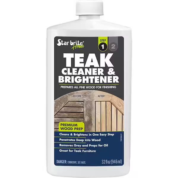 32 Oz. Teak Cleaner and Brightener for Fine Wood – Wood Restoration Solution