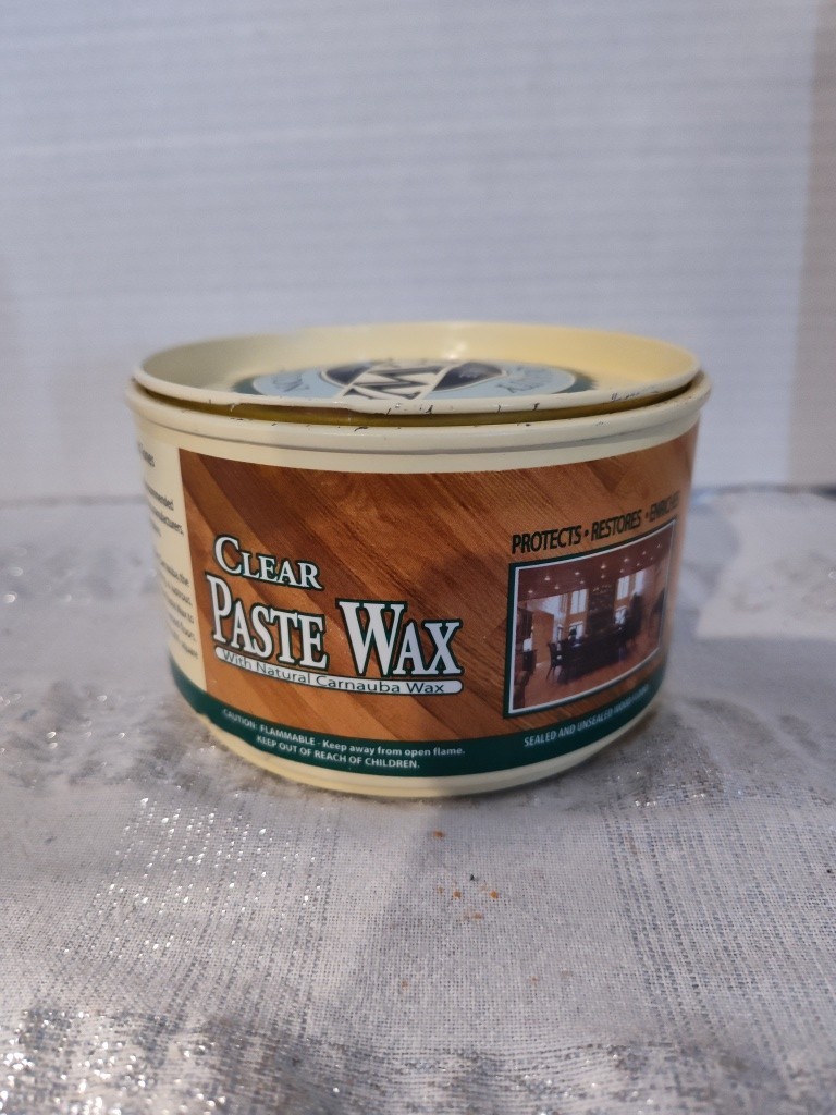 Used Original Trewax Clear Paste Wax Polish 12.35 Oz Can 70% Remaining