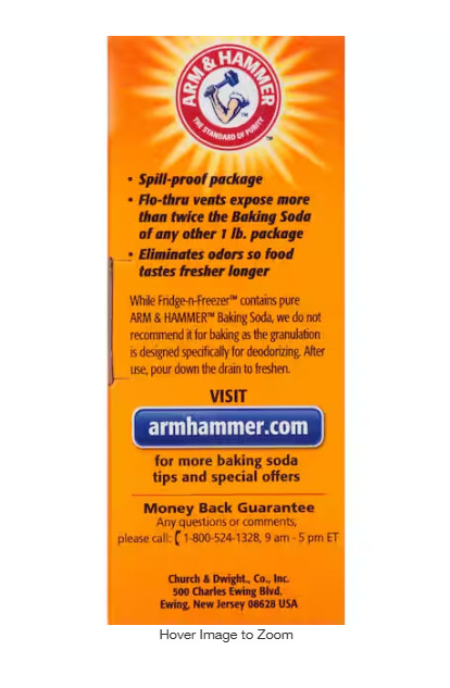 Arm & Hammer Baking Soda Fridge-n-Freezer Odor Absorber, Orange 14 oz Pack of 12