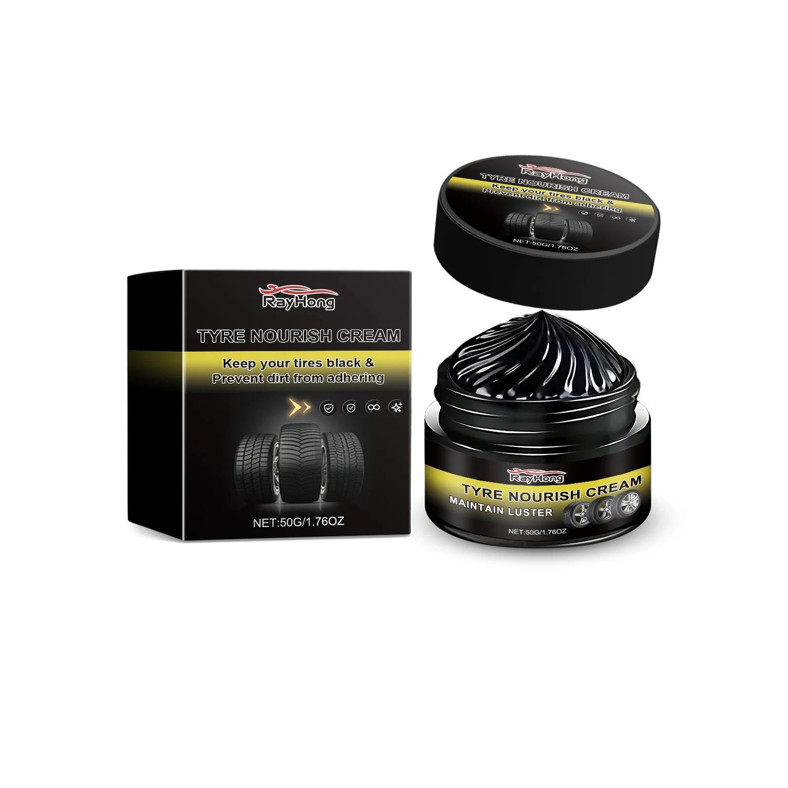 1~3x Tyre Nourish Cream, Tire Nourish Wax Cream, Maintain Luster for Cars 50g