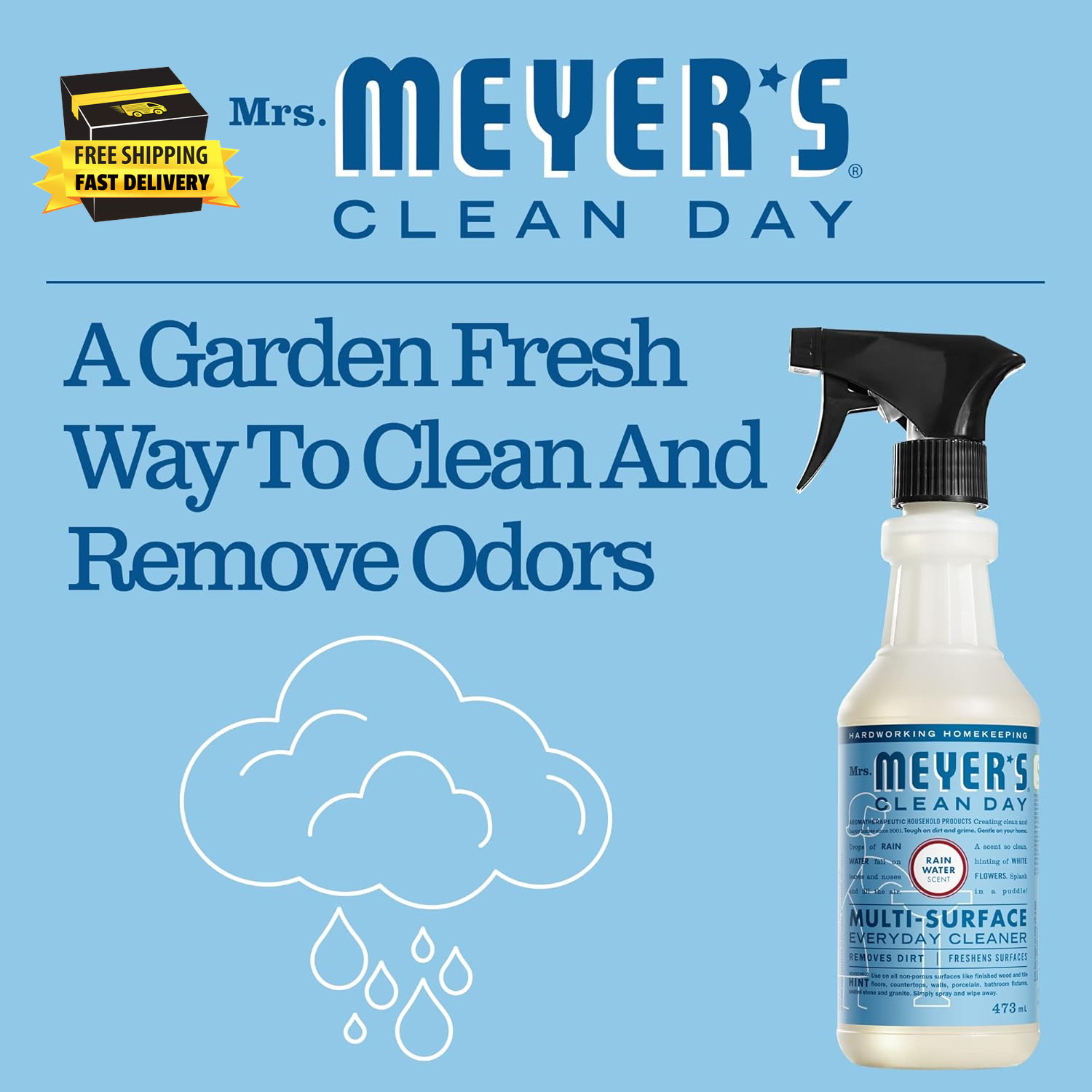 CLEAN DAY Multi-Surface Everyday Cleaner, Rain Water Scent, 16 Ounce Bottle ⭐️⭐️