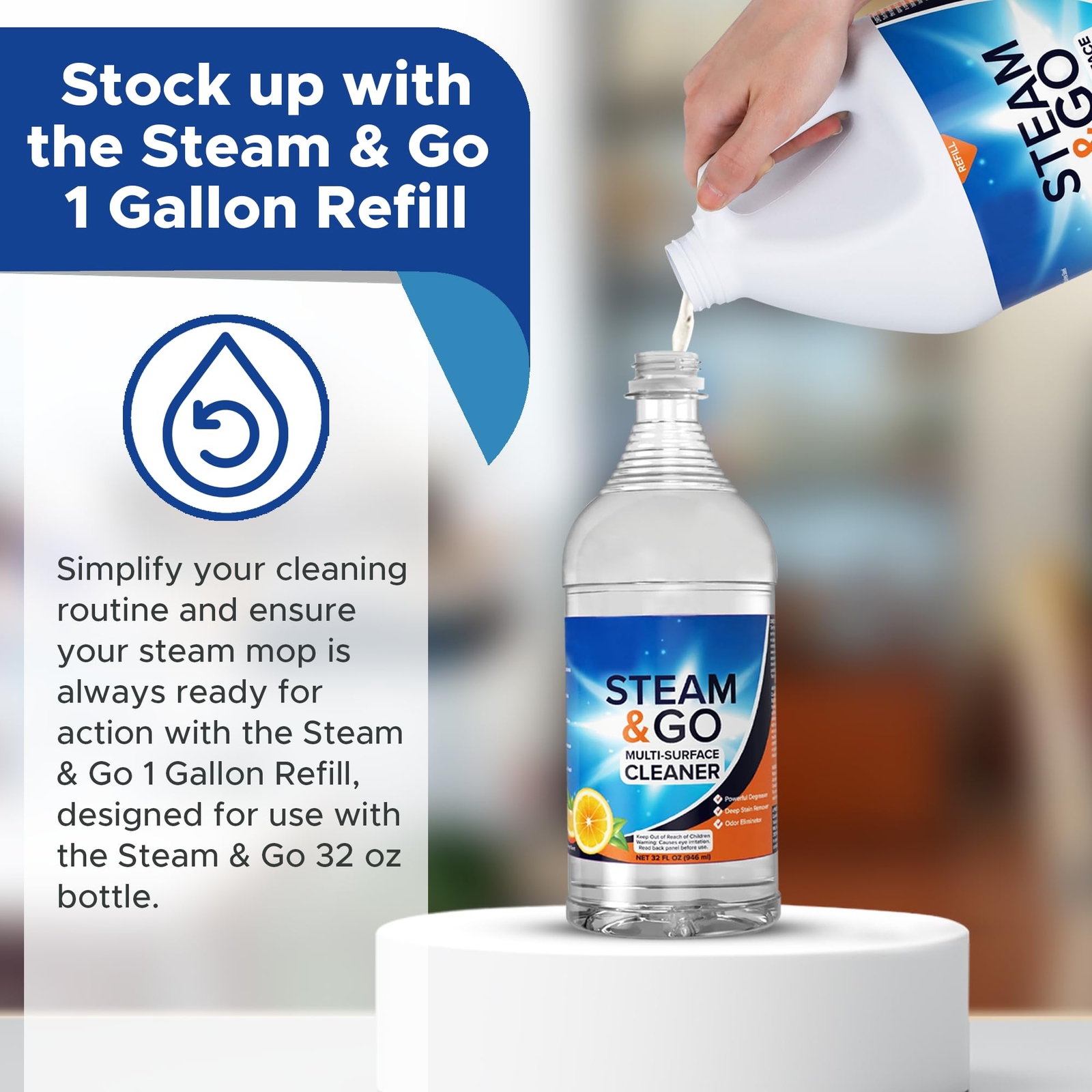 Multipurpose Cleaner Intense Degreaser Deep Stain Remover Odor Eliminator With O