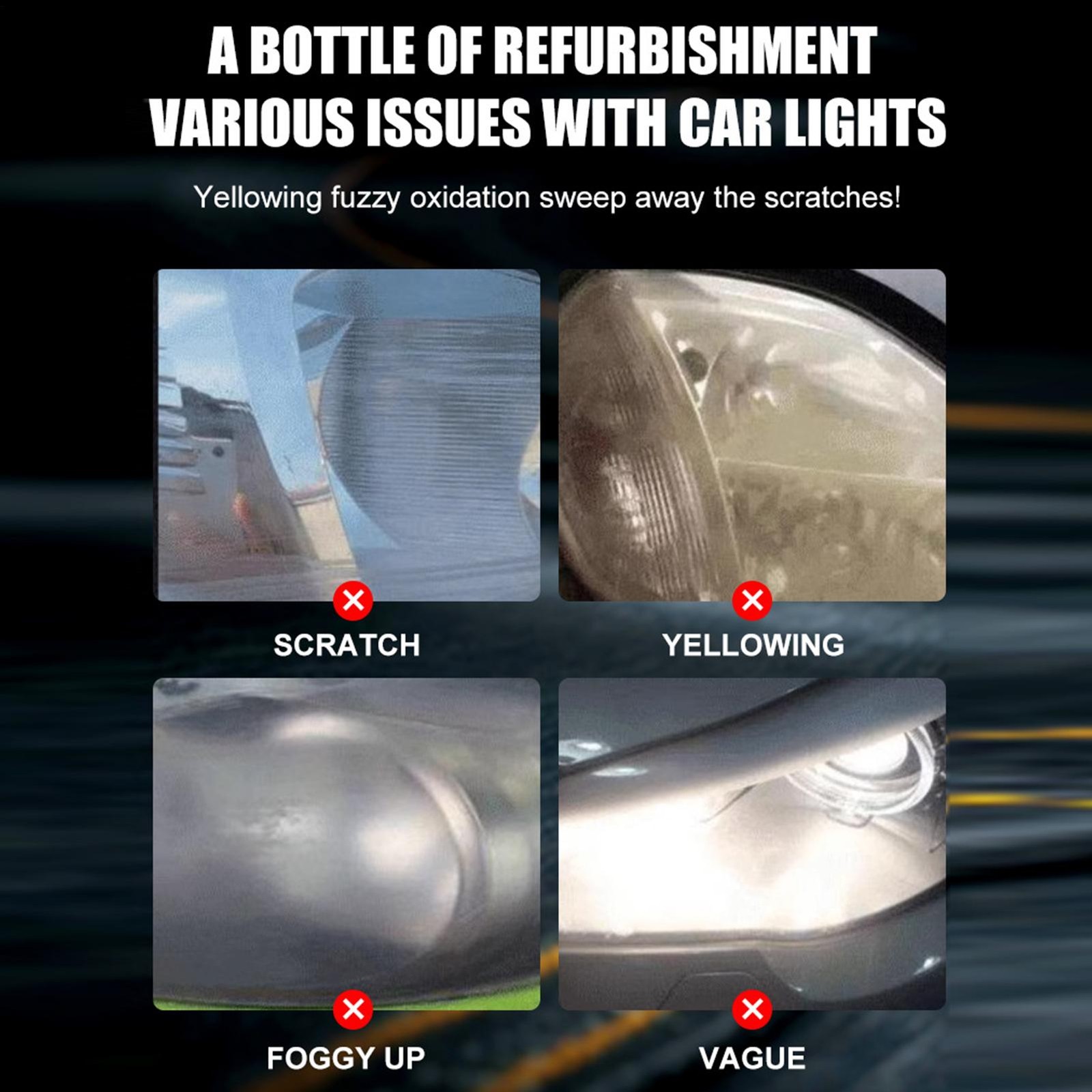 Car Headlight Restoration Cream 60ml Restorer Lens Cleaner Repair Polish