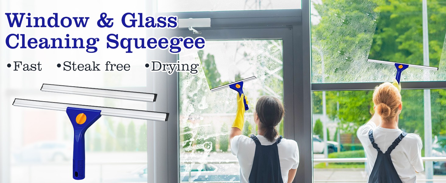 18-Inch Window Squeegee Professional with 12-INCH Chanel Squeegee for Shower