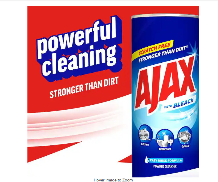 Ajax Powder Cleanser with Bleach, Scratch-Free Formula, 21 oz Bottle