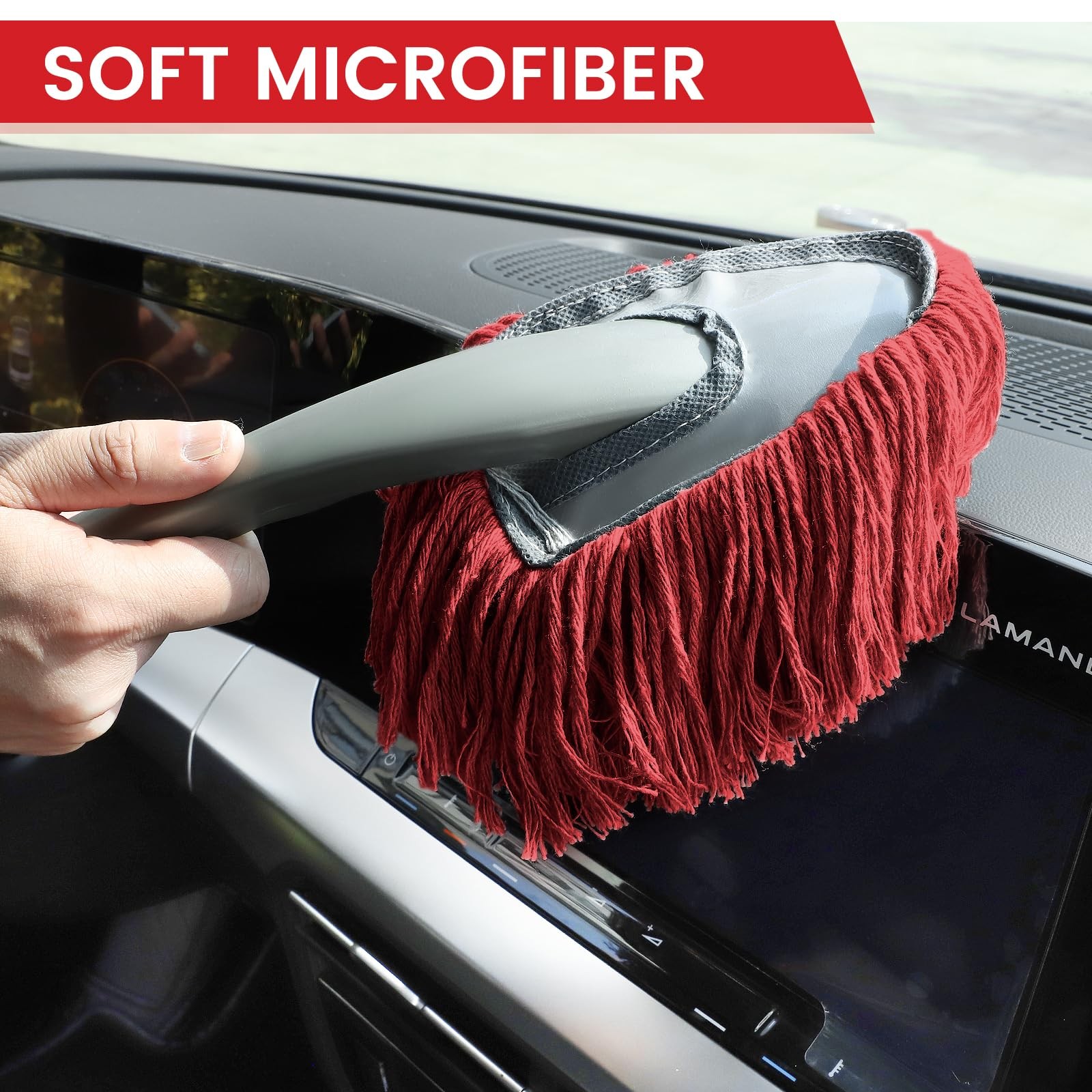2 Pack Large Car Duster Exterior Scratch with Extendable Handle and Car Duste…
