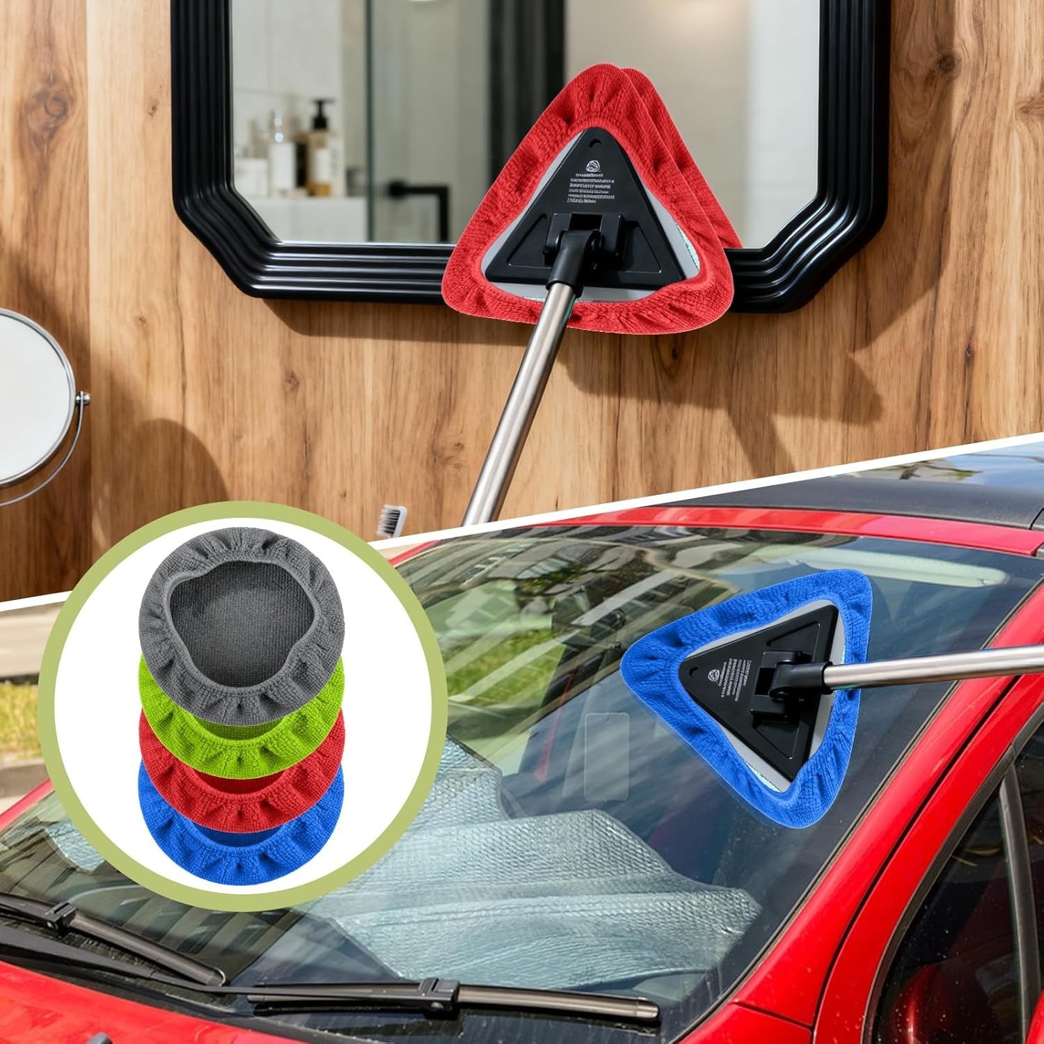 16-Pcs Microfiber Windshield Cleaning Pads – Eco-Friendly Car Care Kit