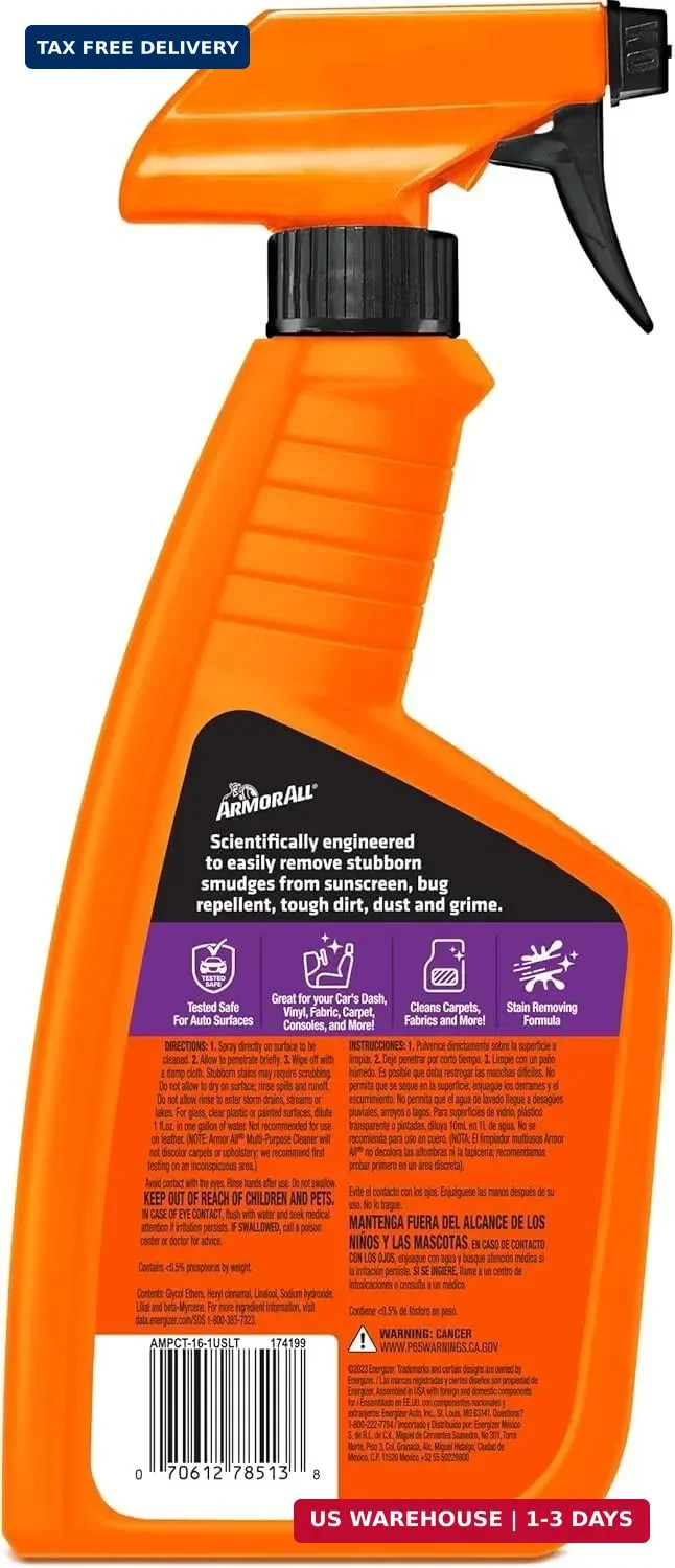 Armor All Multi Purpose Cleaner, Car Cleaner Spray for All Auto Surfaces, 16 Fl