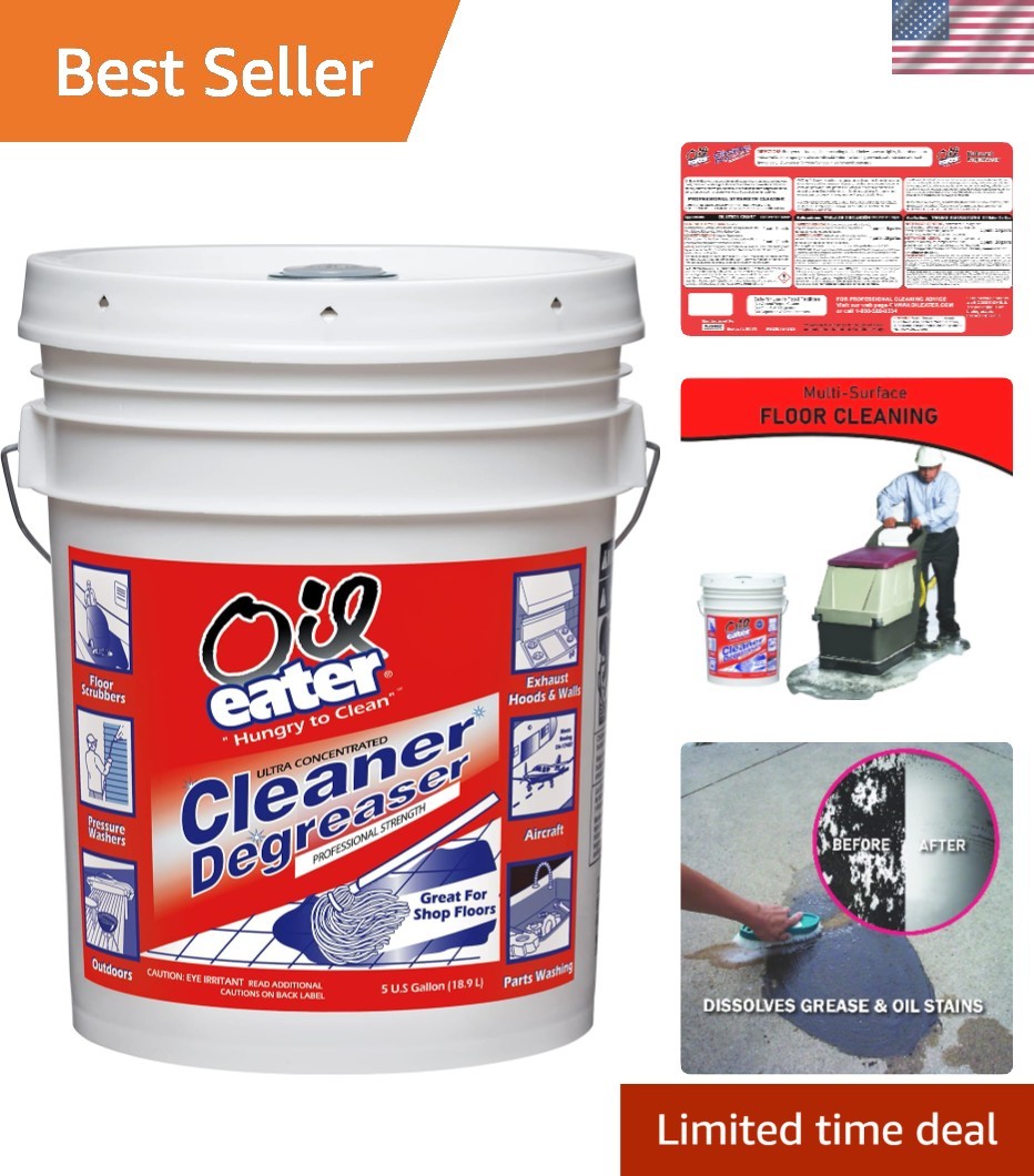 Oil Eater 5 Gallon Cleaner Degreaser – Biodegradable, Lemon Scented Solution