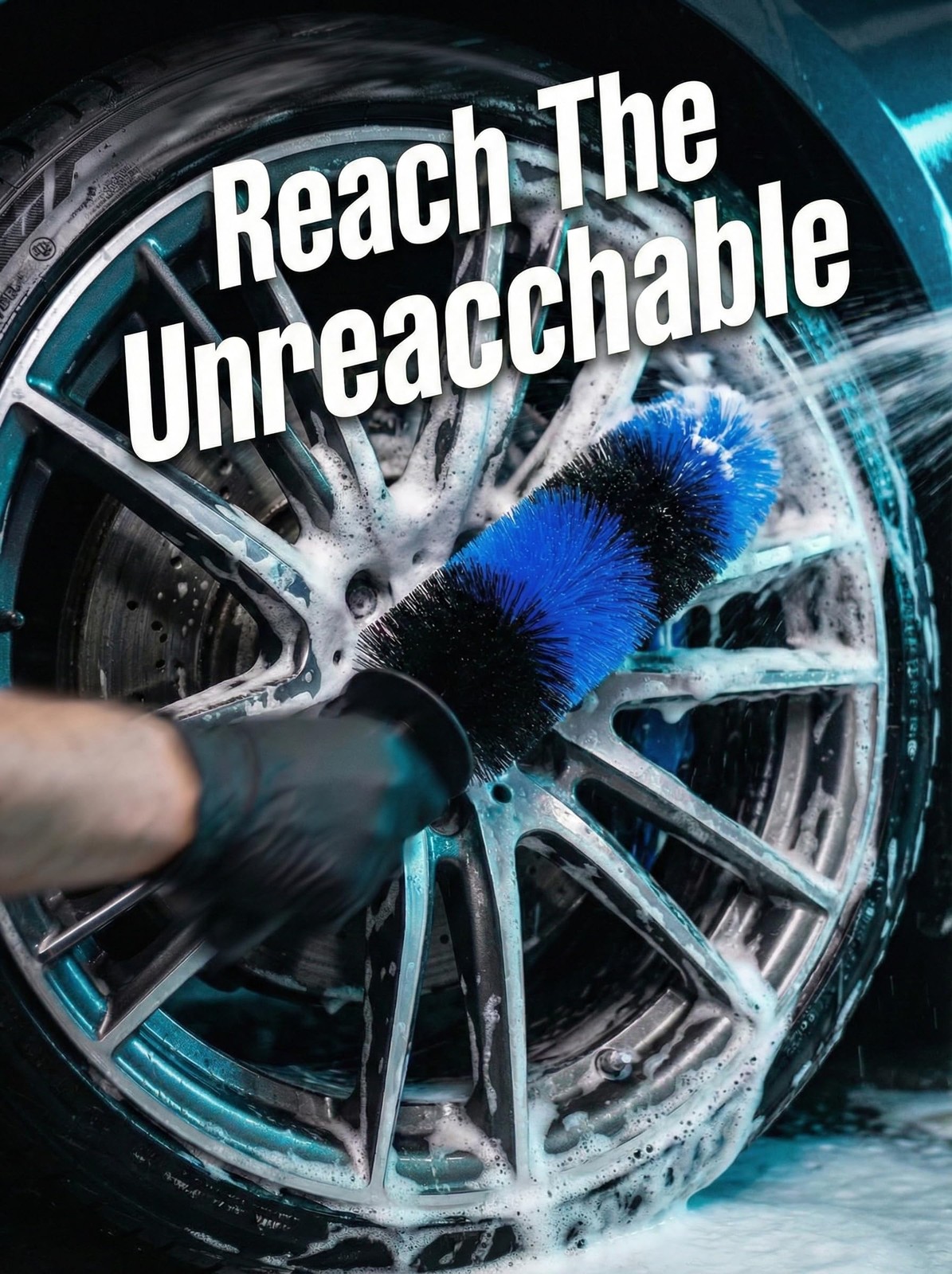 TAKAVU Master Wheel & Tire Brush, Easy Reach Wheel and Rim Detailing Brush Lo…