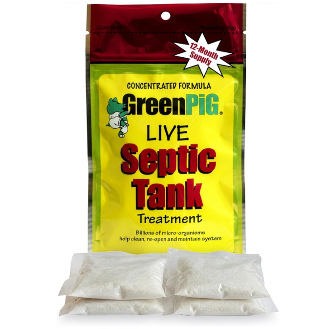 GREEN PIG Septic Tank Treatment Packets, Septic Safe Clog Remover, Prevents Expe