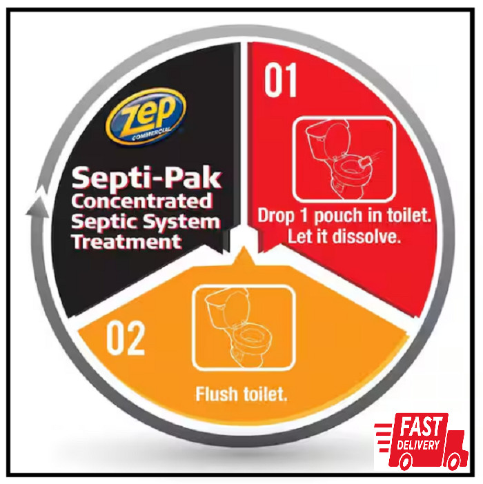 Septic System 12 Oz. Treatment Powder Packet Rids of Waste Paper Oils and Grease