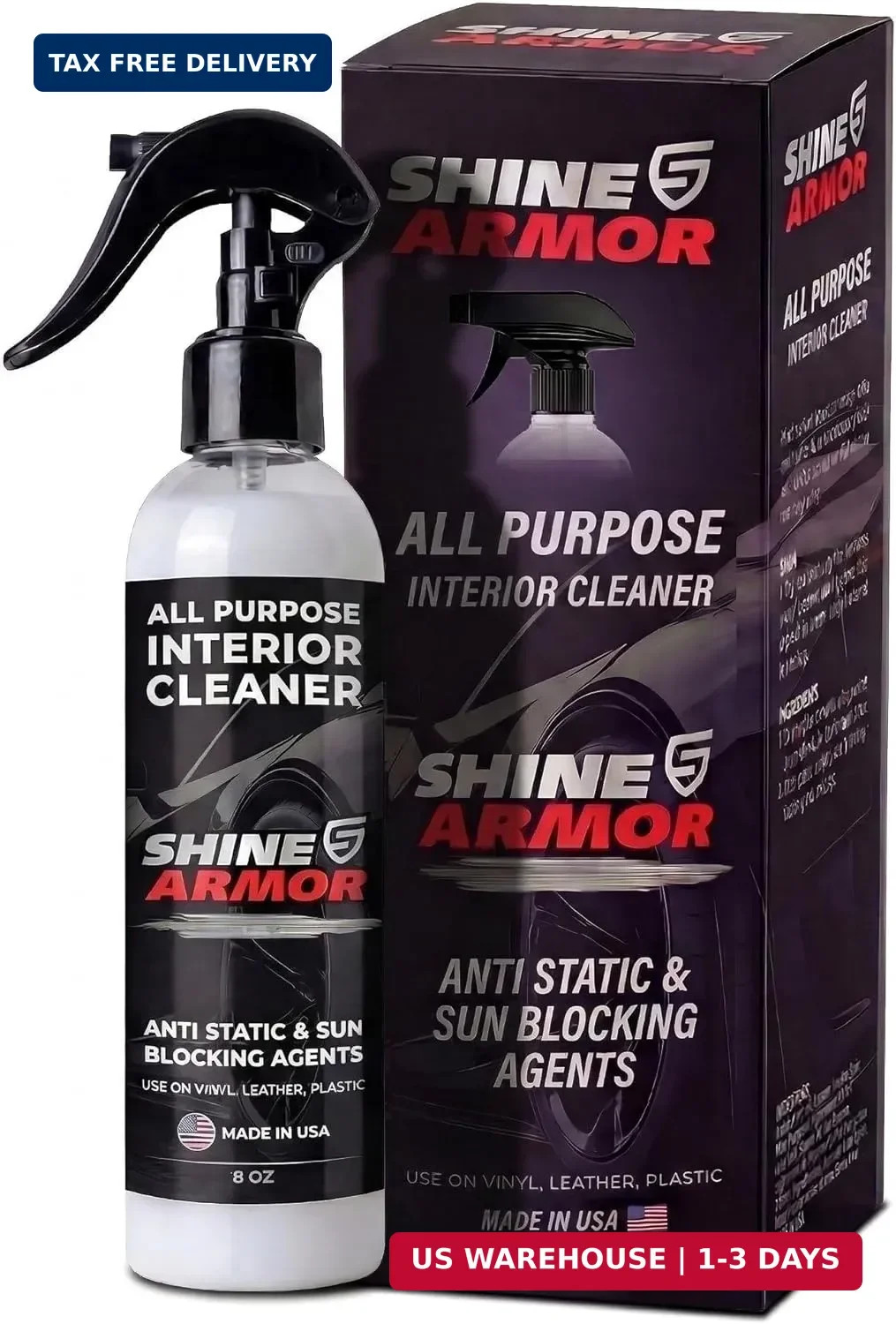 SHINE ARMOR Car Interior Cleaner & Protectant – Interior Detailer Spray with UV