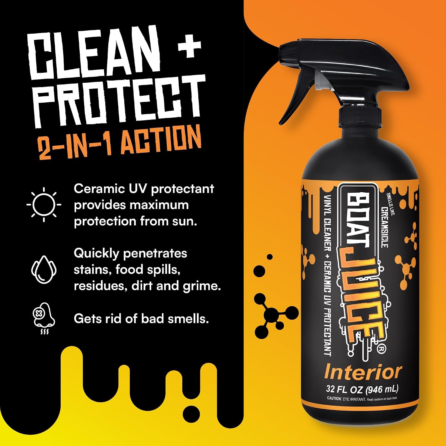 Boat Cleaner Kit Exterior Water Spot Remover Interior Seat & Vinyl