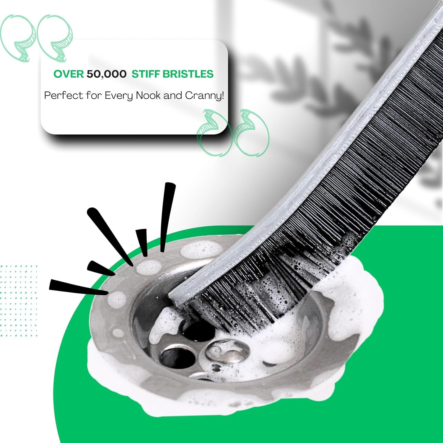 Pack of 3 Hard Bristle Crevice Cleaning Brushes for Household use Small Brushes