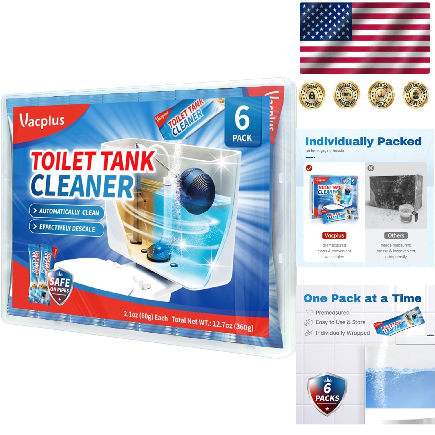Powerful 6 Pack Toilet Tank Cleaner Tablets – Mold & Rust Remover, Easy Storage