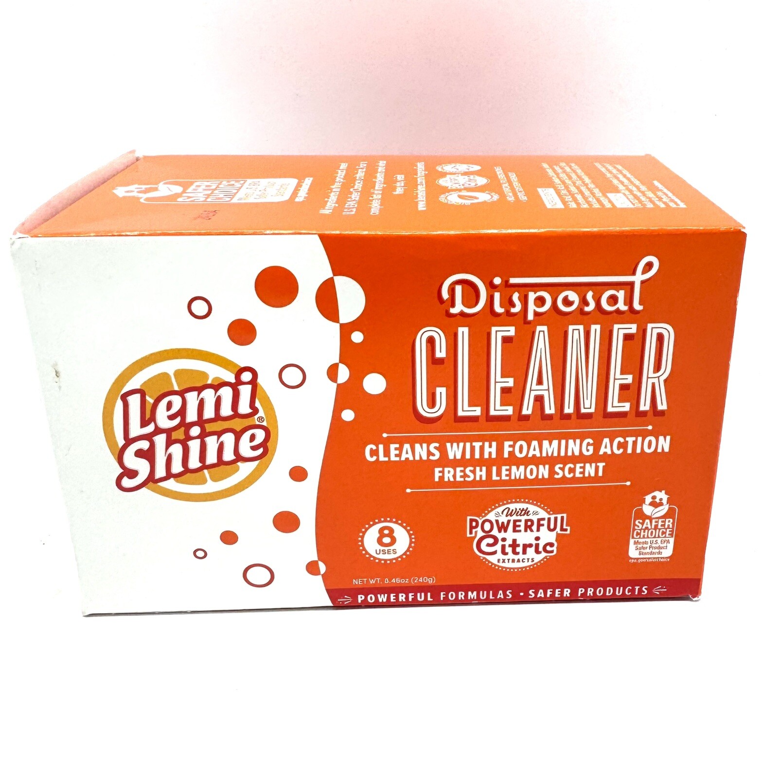 LEMI SHINE DISPOSAL SINK CLEANER POWDER CITRIC EXTRACTS ~ FRESH LEMON 8 CT
