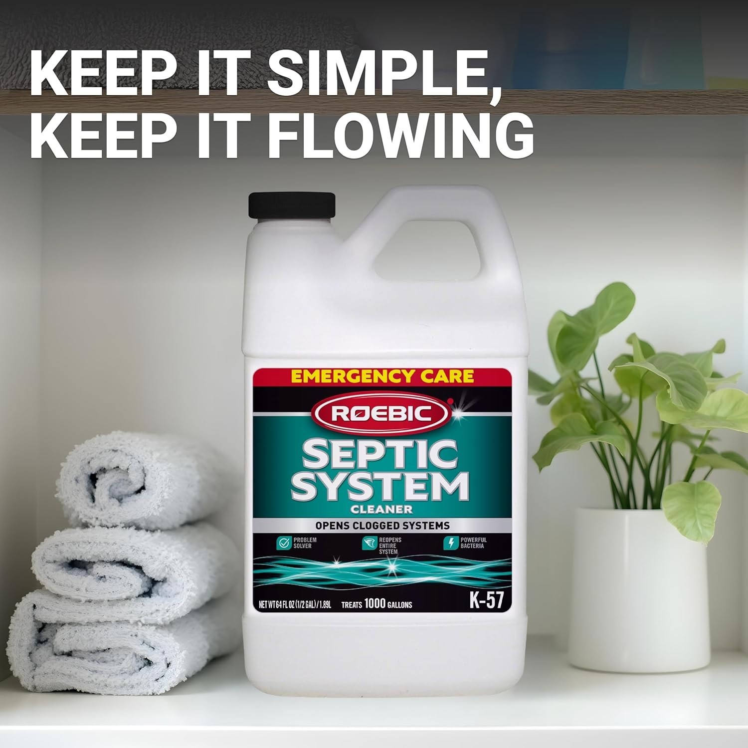 USA-Made Septic System Treatment (64 Oz) – Clears Clogs & Maintains Efficiency