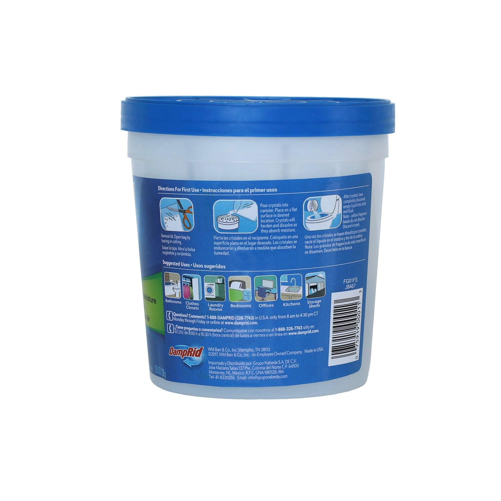 DampRid Refillable Moisture Absorber, 10.5 oz. Cups, 4 Pack, Fresh Scent, Traps