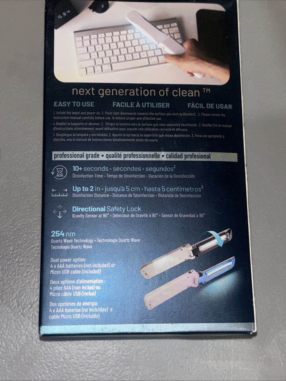 NEW UV-C Light Portable Disinfectant 254 Nm Quartz Wave Kills 99.9% Germs Bact