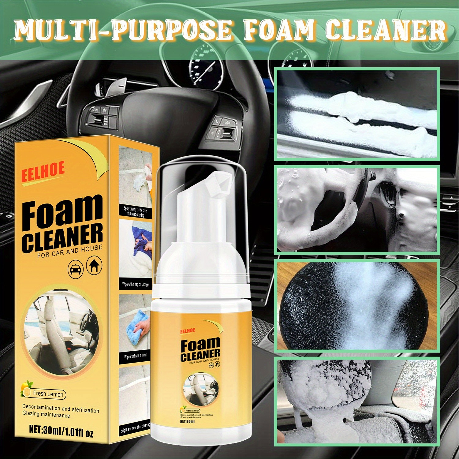 5-piece Powerful Foam Car Cleaner Multi-function Foam Cleaner