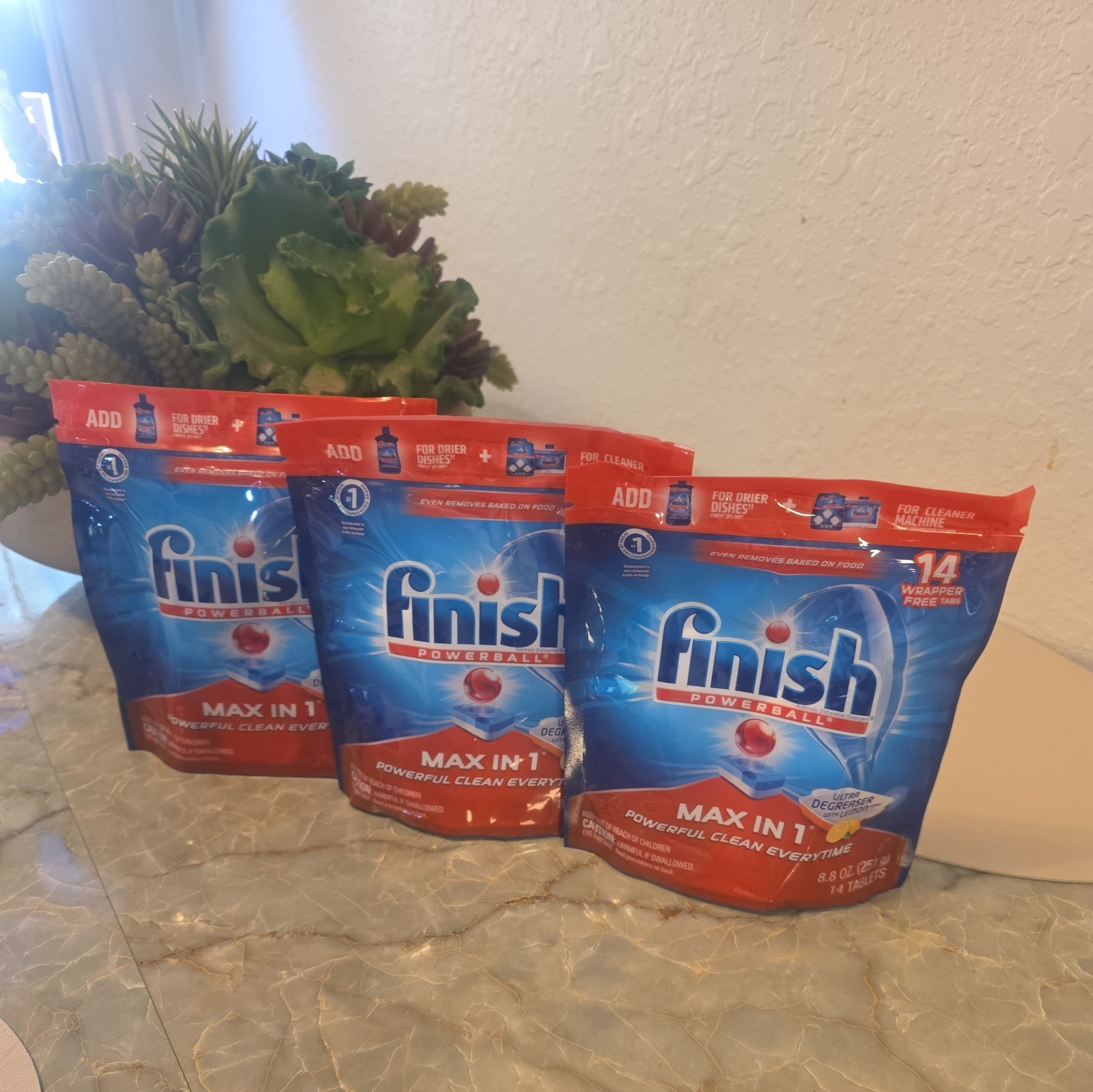 3 pack Finish Powerball Max N 1 Dishwasher Tablets – 14 Count
