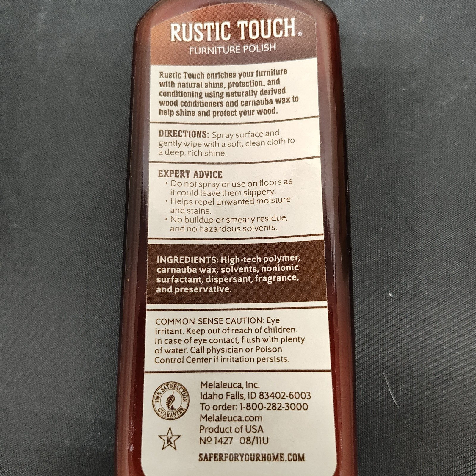 Melaleuca EcoSense Rustic Touch Furniture Polish Wood Care 8 oz NEW Sealed
