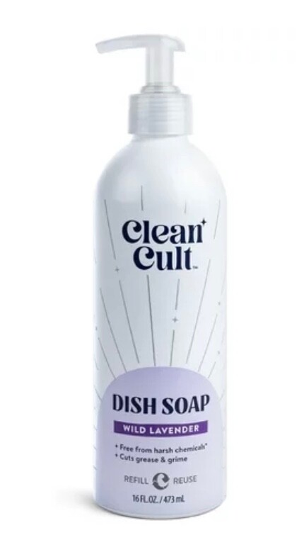 Clean Cult Refillable Dish Soap, Metal Pump, Wild Lavender, 16 fl oz