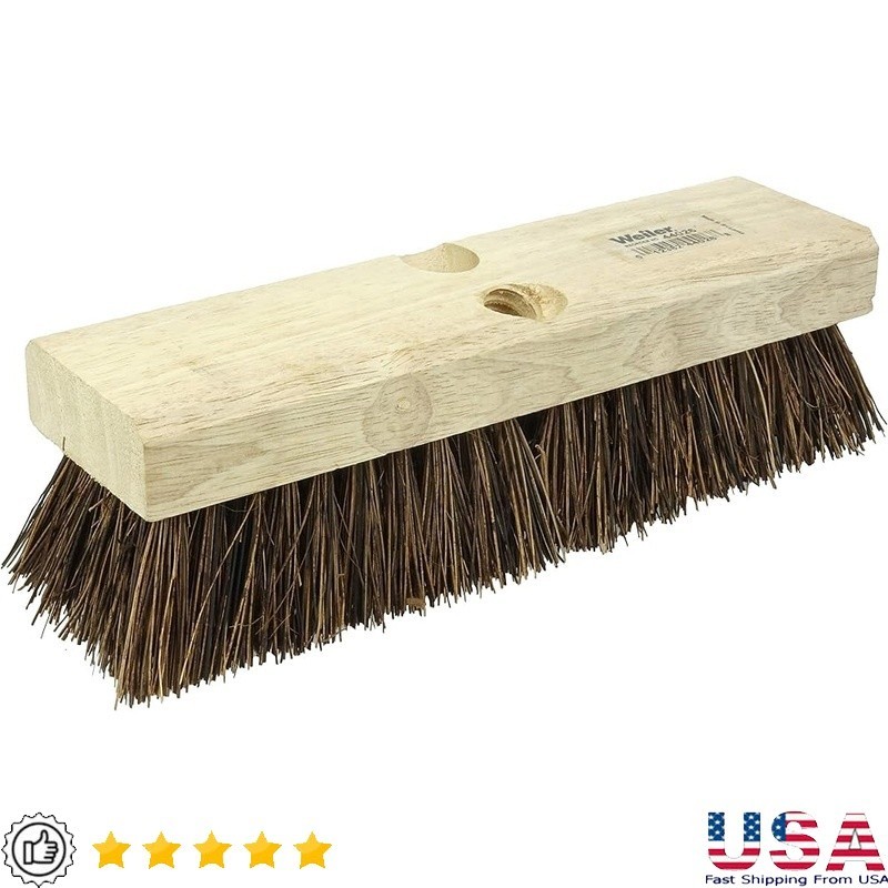 Heavy Duty Deck Scrub Brush Palmyra Bristles Wood Concrete Cleaning Tool New