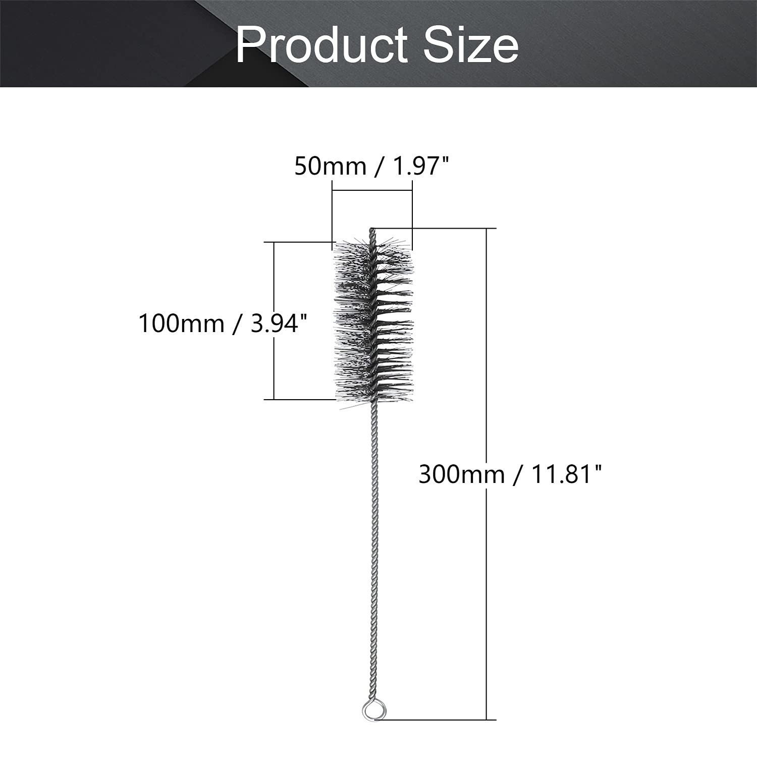 Steel Wire Cleaning Brush – Spiral Power Brush, 2.0-inch Diameter 12-inch Len…